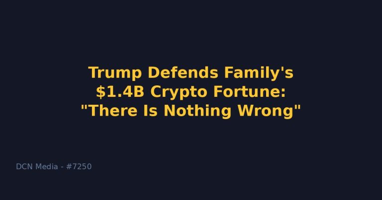 Trump Defends Family’s $1.4B Crypto Fortune: ‘There Is Nothing Wrong’