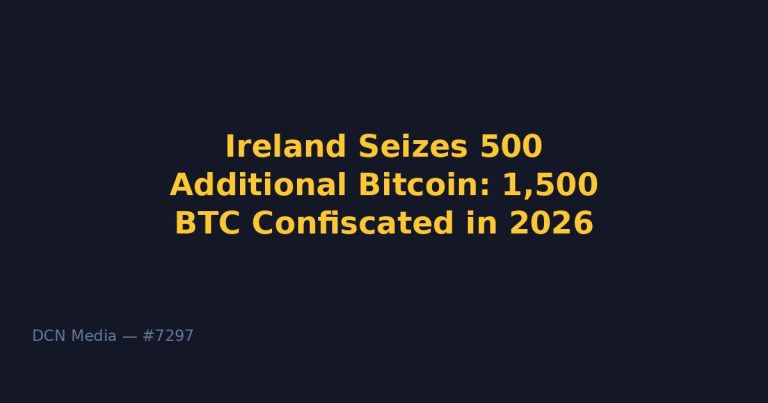 Ireland Seizes 500 Additional Bitcoin: 1,500 BTC Confiscated in